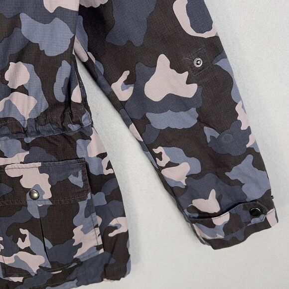 Banana Republic Jacket Womens Small Gray Blue Camo Anorak Utility Ripstop Army - Picture 4 of 15